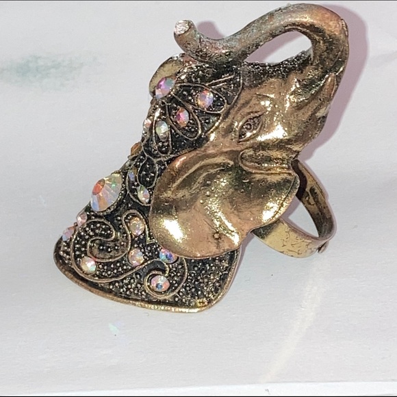 Show elephant sparkly expandable ring unisex - Picture 2 of 6